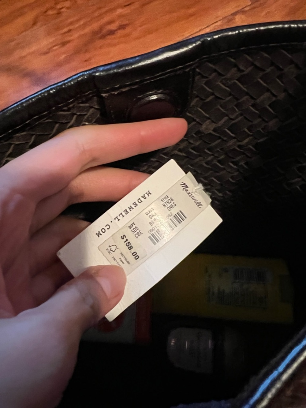 NWT Madewell The Signature Woven Shoulder Leather Bag - Picture 4 of 4